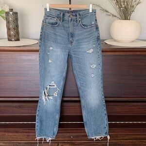 Abercrombie & Fitch Distressed Mom Jeans, Size 25